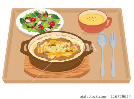 Western food_Doria (lunch set) with tray 116739634