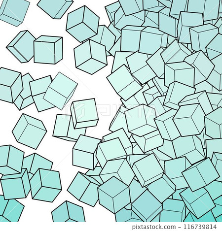 Blue cube Geometric background. Template for presentation, advertising, banner. eps 10 116739814