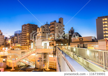 Tokyo Shitaiya, pedestrian bridge at dusk Tokyo Shitaiya, pedestrian bridge at dusk 116739991