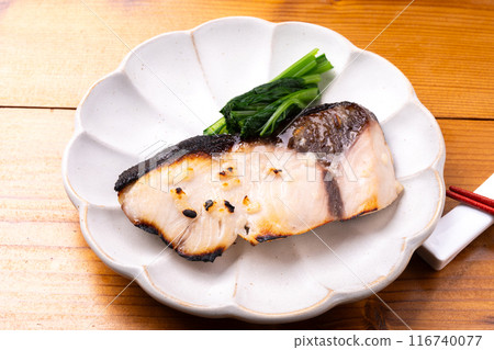 Grilled Yellowtail with Salt and Koji Grilled Yellowtail with Salt and Koji 116740077