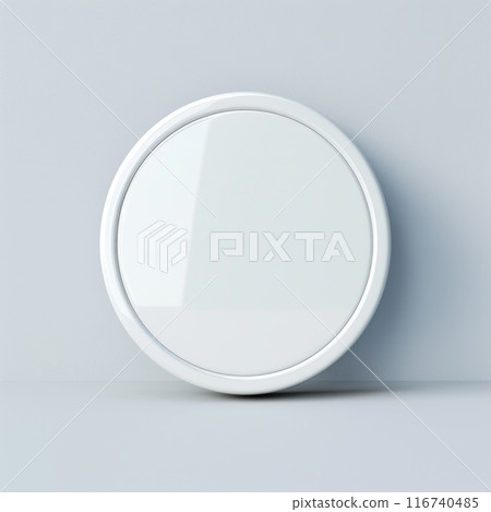 Minimalist White Round Object on Grey Background Minimalist White Round Object on Grey Background 116740485