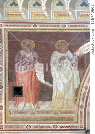 Saints, fresco in Basilica of Santa Croce (Basilica of the Holy Cross) in Florence, Italy Saints, fresco in Basilica of Santa Croce (Basilica of the Holy Cross) in Florence, Italy 116740608