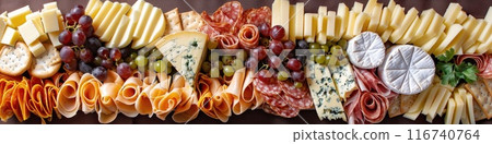 Assorted Cheese Platter with Grapes Blueberries and Walnuts 116740764