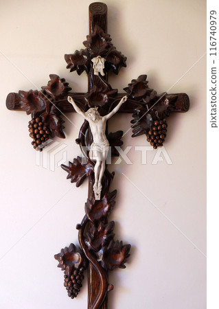 Cross in the Rectory of Saint Francis Xavier in Vugrovec, Croatia Cross in the Rectory of Saint Francis Xavier in Vugrovec, Croatia 116740979