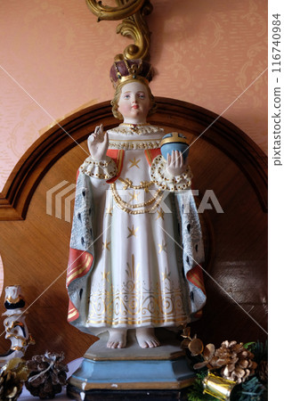 Statue of the Infant of Prague in the Rectory of Saint Francis Xavier in Vugrovec, Croatia 116740984
