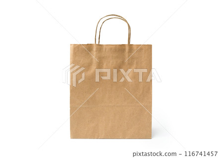 Brown paper bags isolated on white background 116741457
