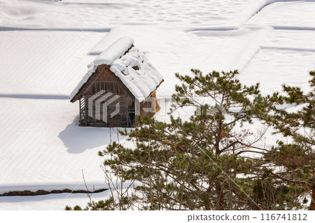 High angle daytime view of the landscape from Ogimachi Castle Observation Deck High angle daytime view of the landscape from Ogimachi Castle Observation Deck 116741812