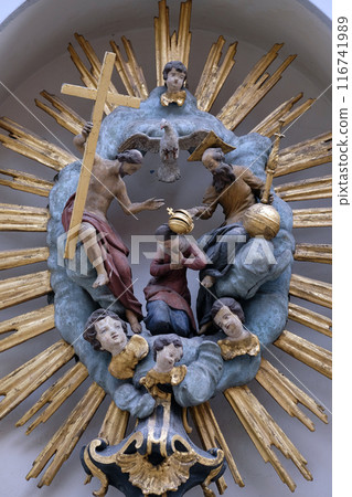 Coronation of the Virgin Mary, house facade in Graz, Styria, Austria 116741989