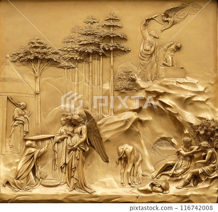 Florence cathedral, Baptistry of Saint John, Gates of Paradise, The Story of Abraham, Florence, Italy 116742008