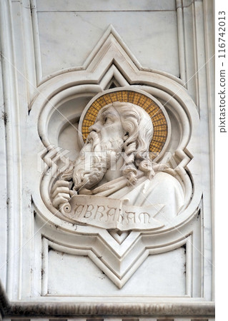 Abraham, relief on the facade of Basilica of Santa Croce (Basilica of the Holy Cross) - famous Franciscan church in Florence, Italy Abraham, relief on the facade of Basilica of Santa Croce (Basilica of the Holy Cross) - famous Franciscan church in Florence, Italy 116742013