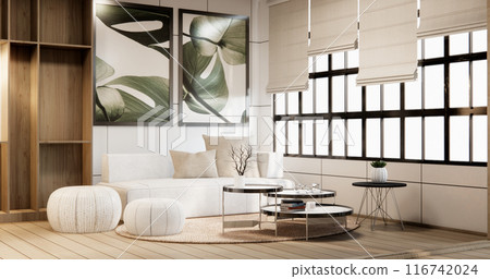 Minimal sofa armchair on interior design modern living room  contemporary style. 116742024