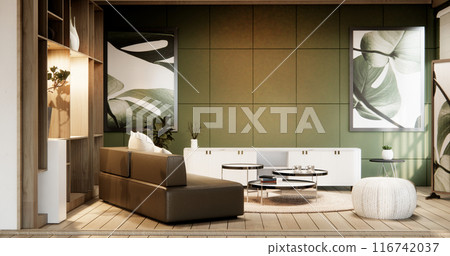 Green Living Room Design have sofa modern and decoration. 116742037