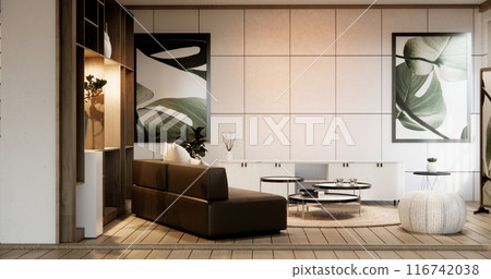 Minimal sofa armchair on interior design modern living room  contemporary style. 116742038