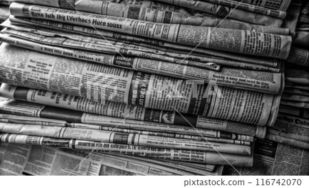 Stack of old newspapers 116742070