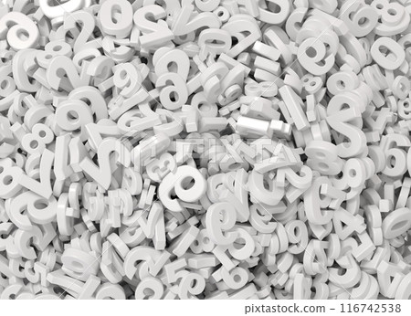 Abstract White Numbers Abstract White Numbers 116742538