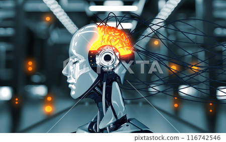 Advanced Robotic Woman with Neural Wires 116742546