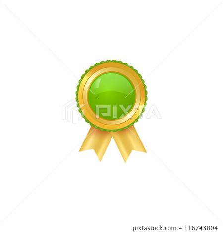 Gold ribbon badge vector illustration Gold ribbon badge vector illustration 116743004