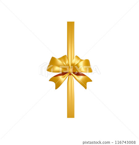 Golden bow and ribbon vector illustration 116743008