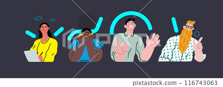 Creative Workspace: Video Conference, modern flat vector concept illustration of person engaging in virtual business meeting Connectivity, collaboration, digital interaction, remote work, productivity 116743063