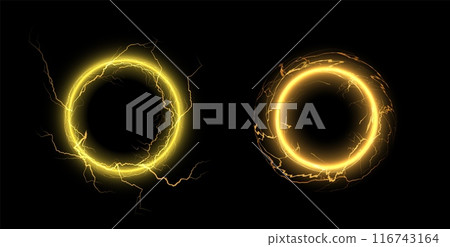 Thunder circle effect vector illustration set 116743164