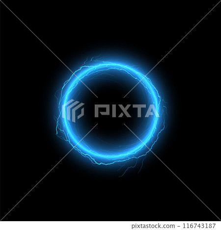 Circular thunder effect vector illustration Circular thunder effect vector illustration 116743187
