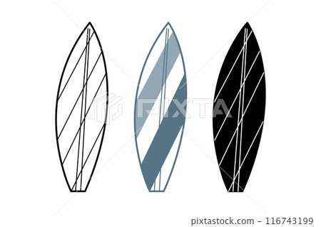 Set with surfboards. Doodle clip art for your projects. Set with surfboards. Doodle clip art for your projects. 116743199