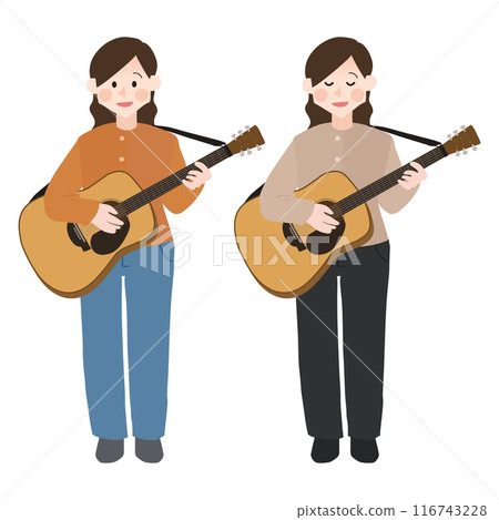 A woman playing the guitar 116743228