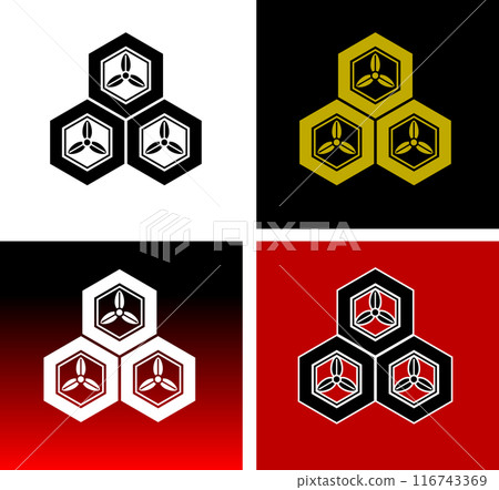 直江兼繼家徽:三葉三角龜甲 直江兼繼家徽:三葉三角龜甲 116743369