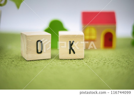 Choose OK, NG wooden letter blocks Choose OK, NG wooden letter blocks 116744099