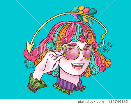 Broken-hearted girl on light blue background 116744185