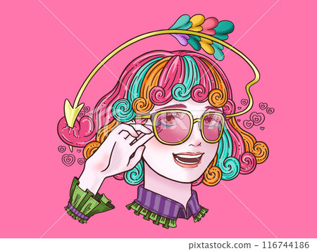 Broken-hearted girl on pink background 116744186