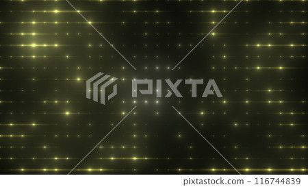 Abstract glowing yellow gold disco wall with light bulbs abstract background 116744839