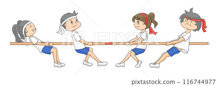 Children with tug of war 116744977