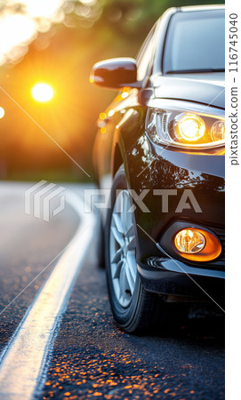 Sunset Drive Along a Serene Country Road Sunset Drive Along a Serene Country Road 116745040