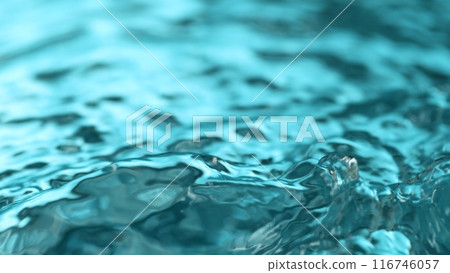 Freeze motion of splashing water surface on light blue background 116746057