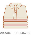 Stack of folded shirts linear icon. Vector Illustration. 116746200