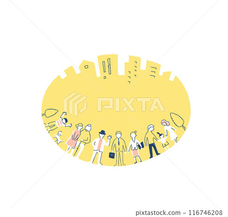 城市景觀和各種各樣的人 116746208