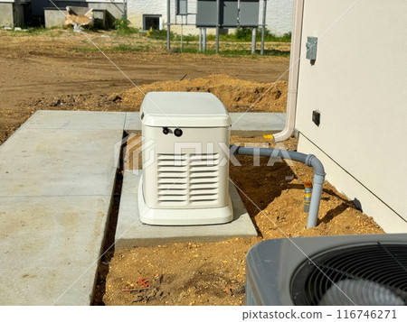 If an emergency occurs, natural gas powered generator near home can provide emergency power 116746271