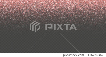 Rose gold falling glitter, shiny confetti with glowing sparkles, shimmer spray effect Rose gold falling glitter, shiny confetti with glowing sparkles, shimmer spray effect 116746362