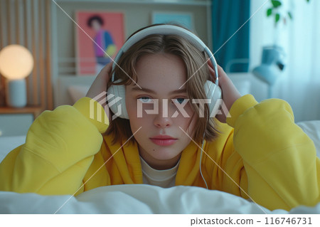 Audio Bliss: Relaxing with Music in Bed Audio Bliss: Relaxing with Music in Bed 116746731