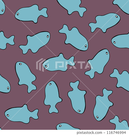 Vector isolated illustration of pattern with fishes. Vector isolated illustration of pattern with fishes. 116746994
