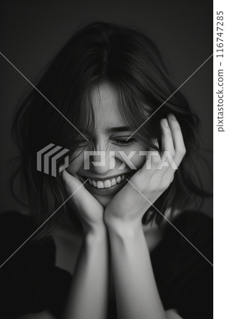 Subtle Radiance: A Grinning Brunette's Muted Glow Subtle Radiance: A Grinning Brunette's Muted Glow 116747285