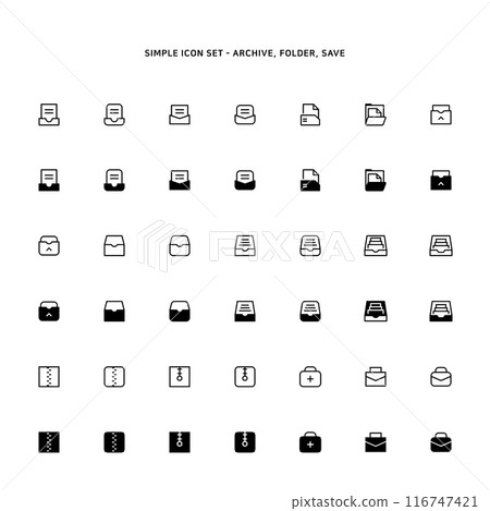 Icon about online archive and document repository 116747421