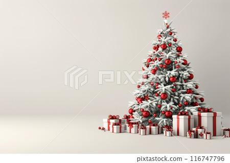 Snow-Covered Christmas Tree With Gifts 116747796