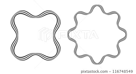 Radial Wavy Lines Patterns for Decorative Frames and Borders. Radial Wavy Lines Patterns for Decorative Frames and Borders. 116748549