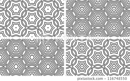 Set of Seamless Geometric Patterns. Set of Seamless Geometric Patterns. 116748550