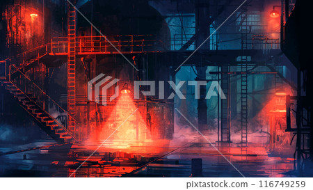 Radiant Industrial Cityscape Watercolor Nightscape with Reddish Lights, watercolor painting industrial cityscape night scene reddish lights urban landscape abstract background Radiant Industrial Cityscape Watercolor Nightscape with Reddish Lights, watercolor painting industrial cityscape night scene reddish lights urban landscape abstract background 116749259