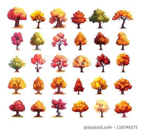 Autumn Trees Icon Set White Cartoon Background High Quality Mobile Game Assets Seasonal Foliage Leaves Fall Nature Landscape Illustration Vector Graphics Digital Art Design Autumn Trees Icon Set White Cartoon Background High Quality Mobile Game Assets Seasonal Foliage Leaves Fall Nature Landscape Illustration Vector Graphics Digital Art Design 116749375