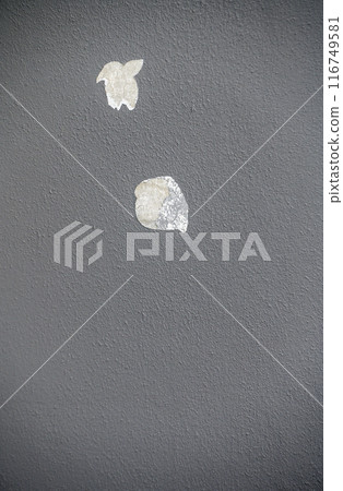 gray wall with fallen plaster as background 1 116749581