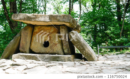 old gelenjik rock stone ancient historic dolmen landmark tomb megalithic grave landscape 116750024